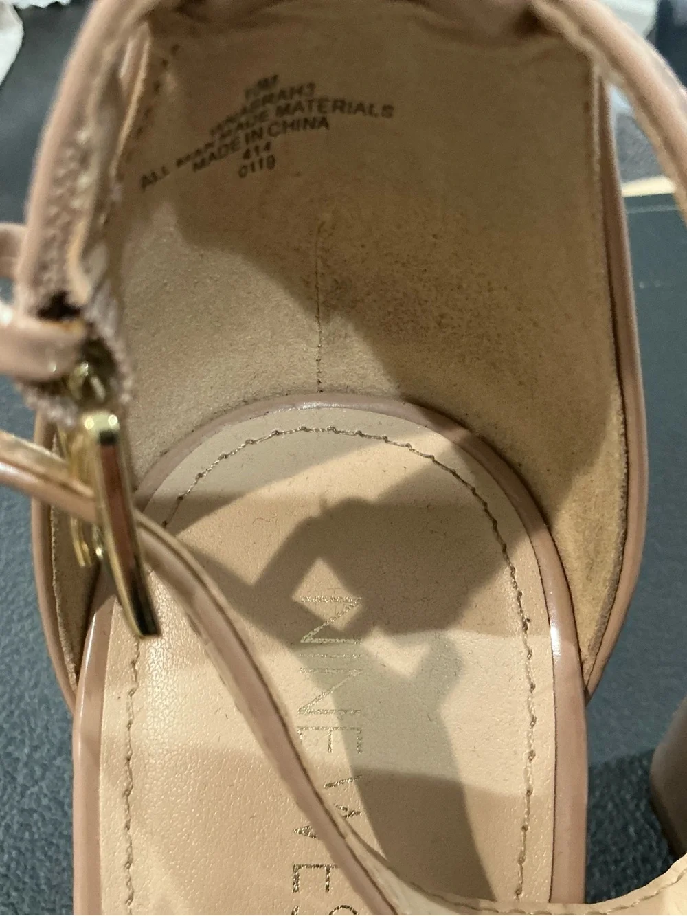 women’s size 10 nude heel lot of three pairs ankle strap block heel sandals.